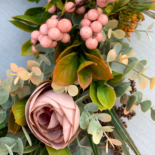 Autumn peony-butterfly door decoration