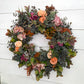 Peach pink autumn door decoration